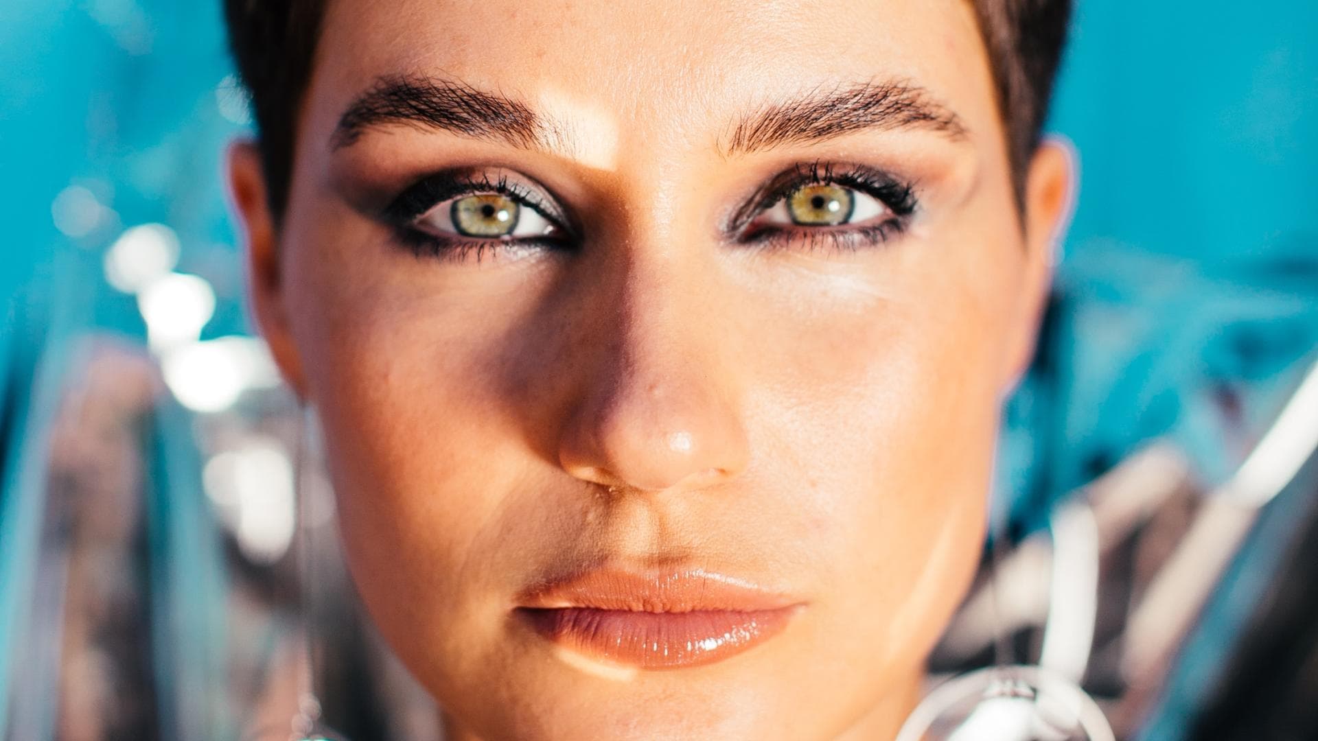 Frau mit grünen Augen 