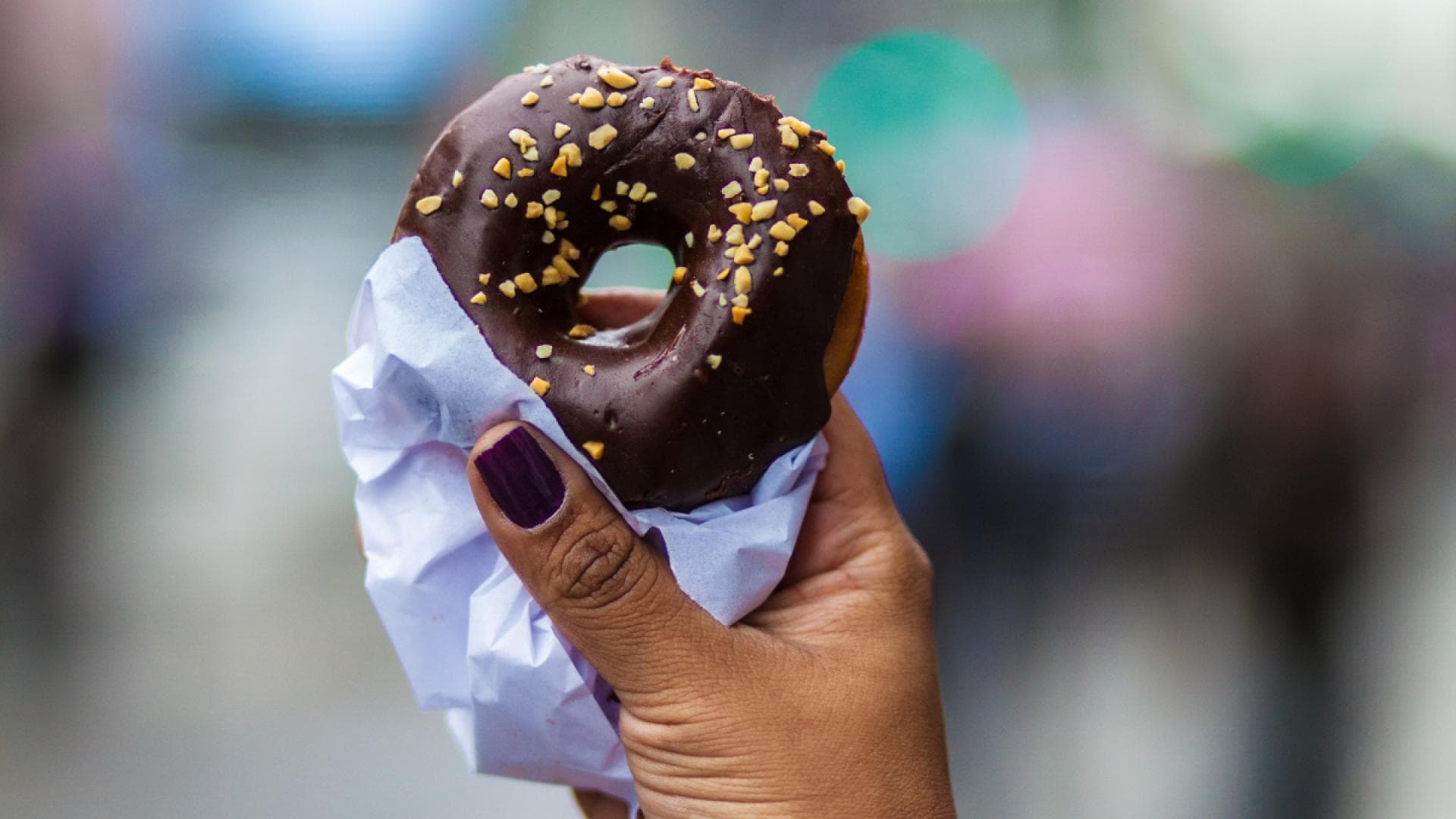 Chocolate Glazed Donut Nails