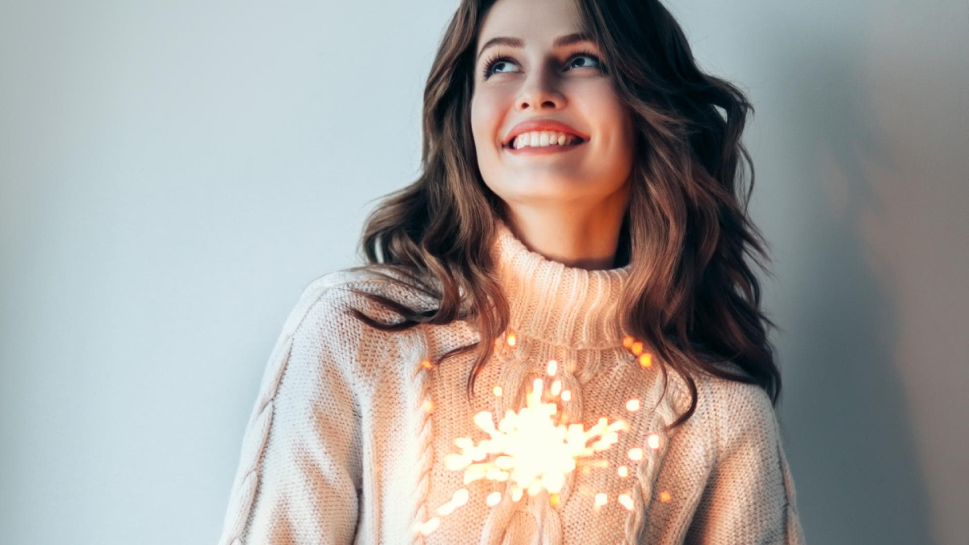 Frau mit Wunderkerze