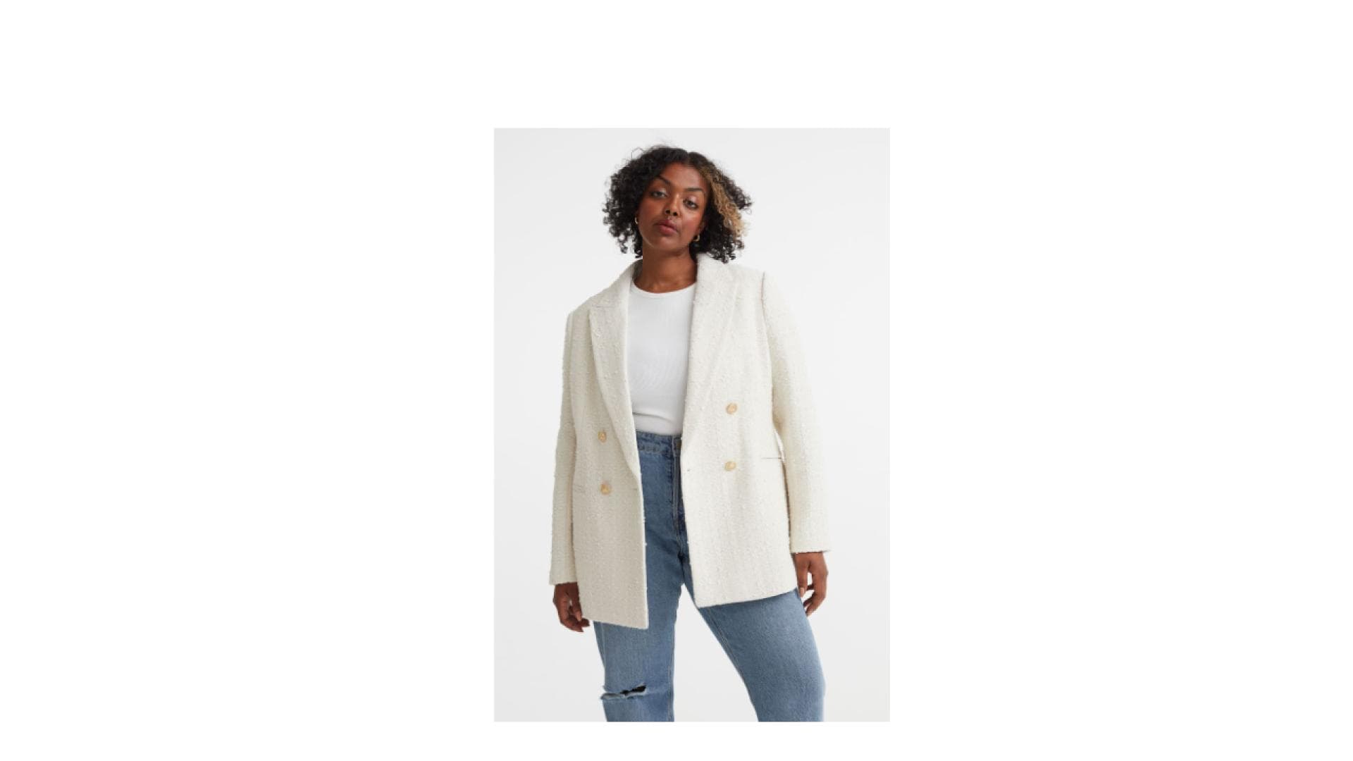 Frau trägt Blazer