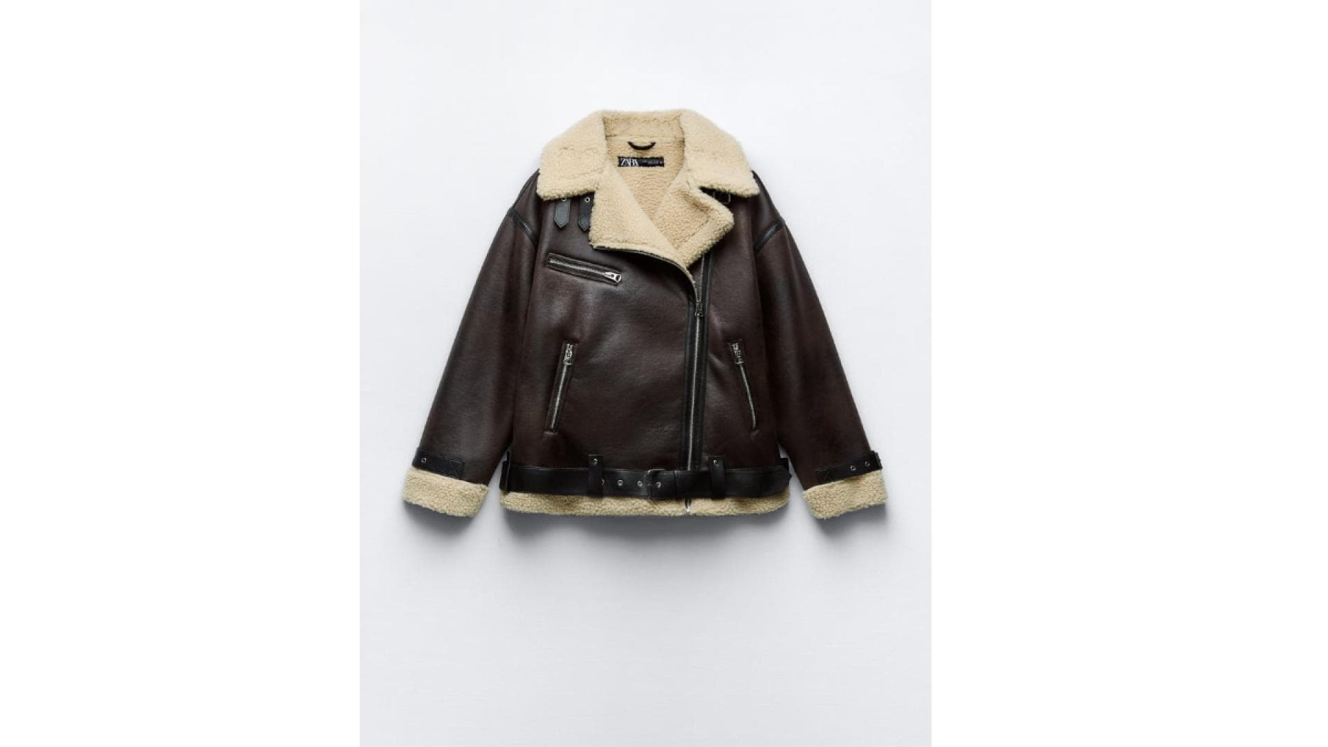 Braune Lederjacke von Zara
