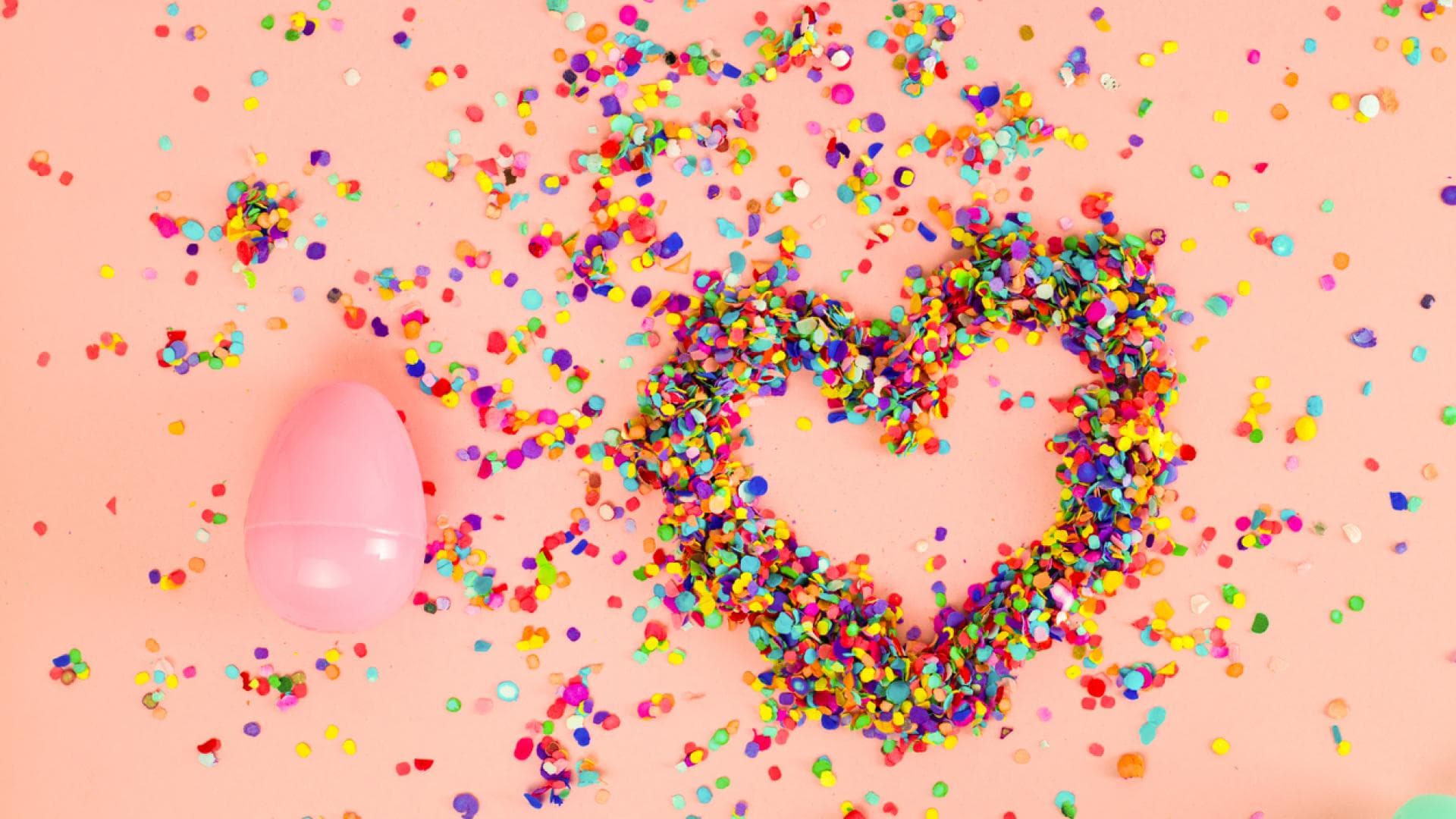 Konfetti-Herz mit Luftballon