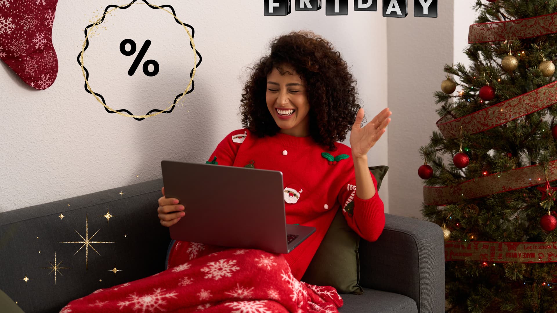 Frau shoppt beim Black Friday Schnäppchen