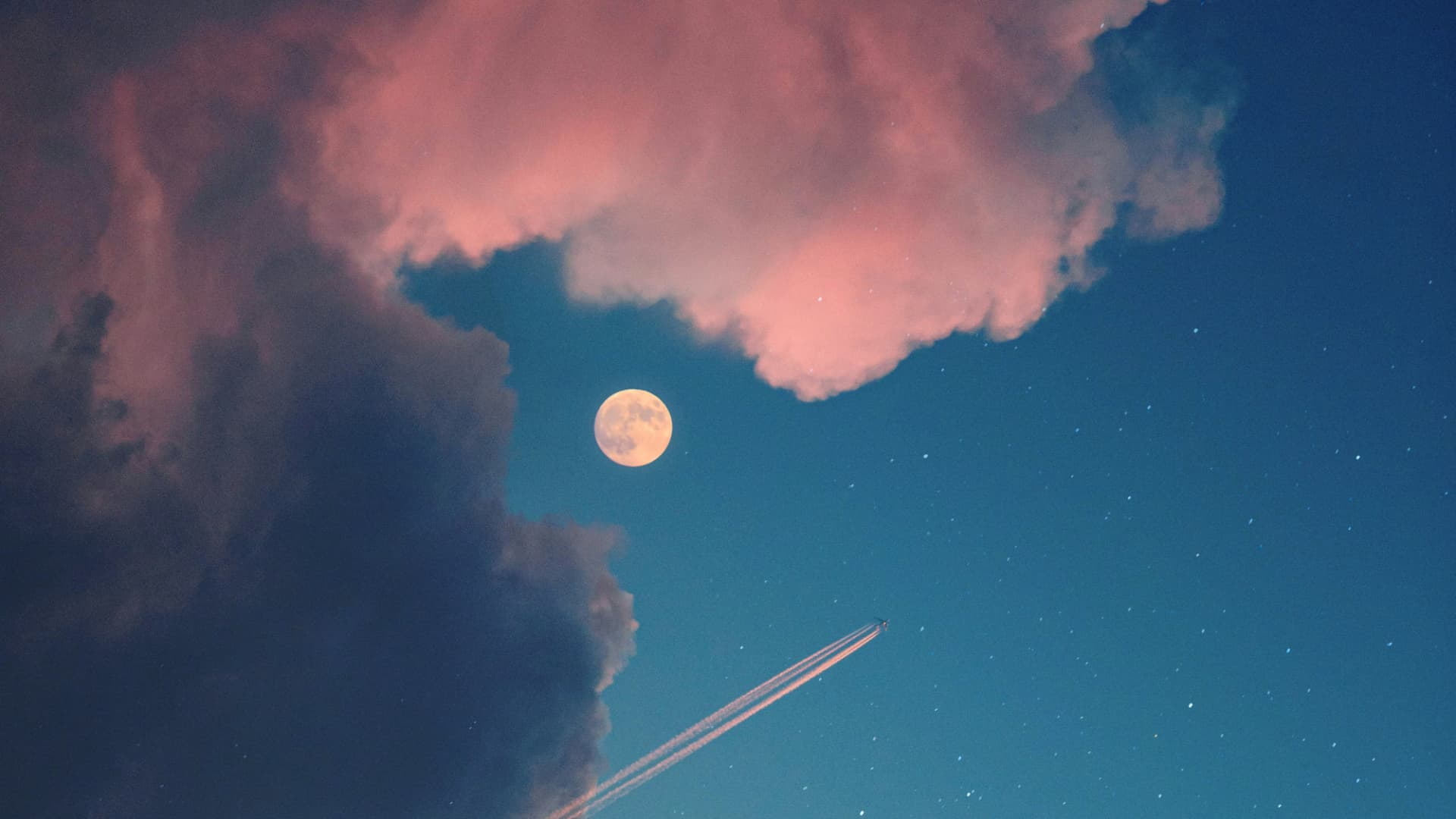 Sternenhimmel mit Mond