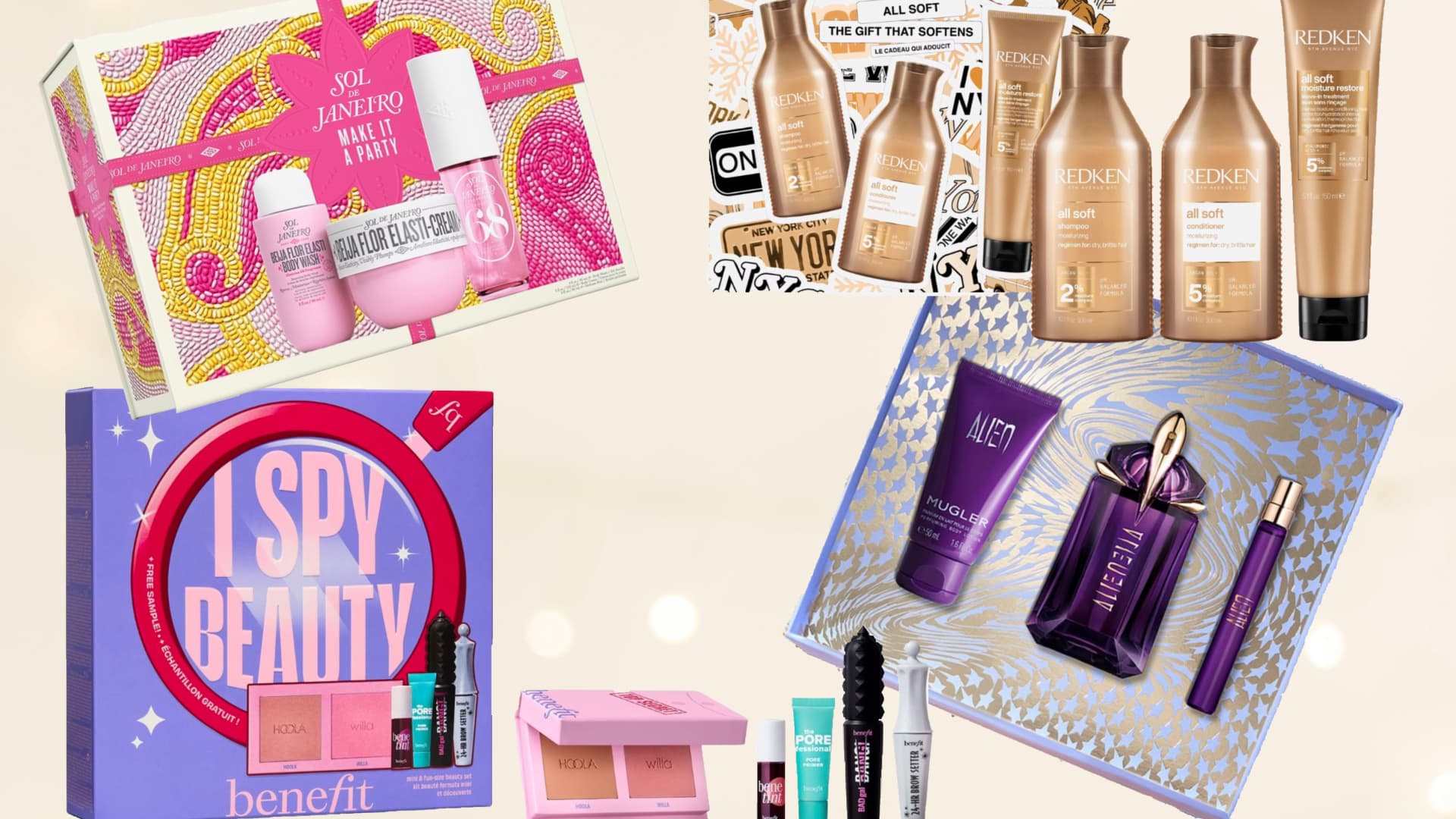 Collage Beauty-Geschenksets Weihnachten
