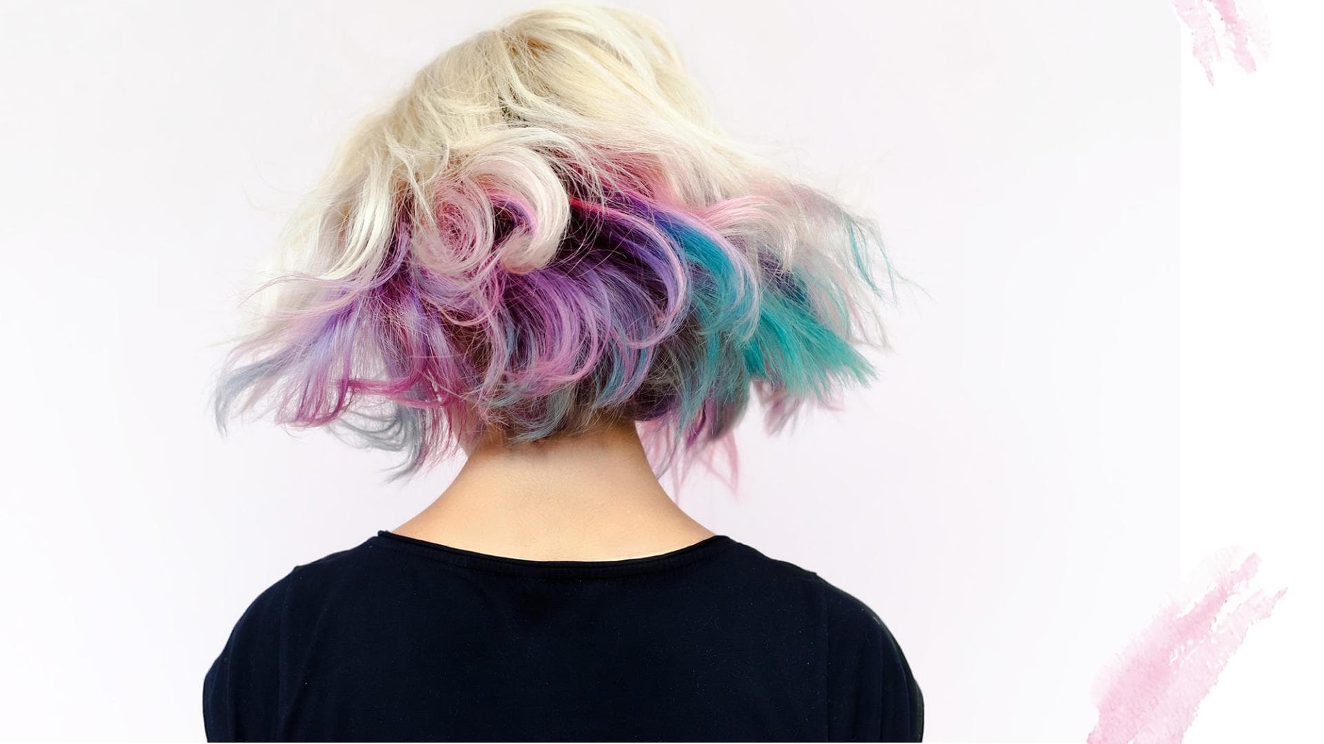 Rainbow Dip Dye Hair