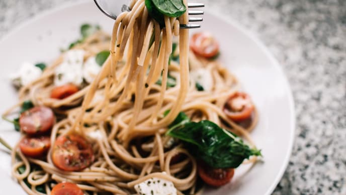 Teller mit Spaghetti