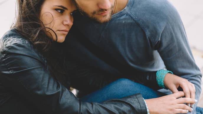 paar unglücklich angst traurig 