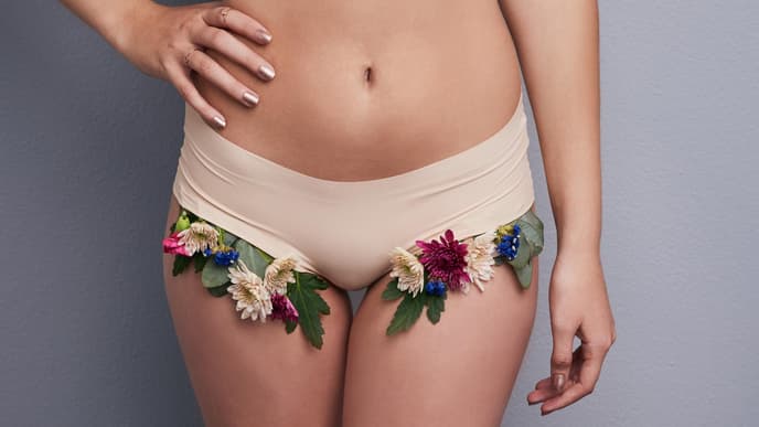 Intimbereich mit Blumen