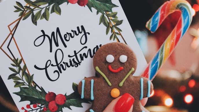 Weihnachtskarte mit Lebkuchen