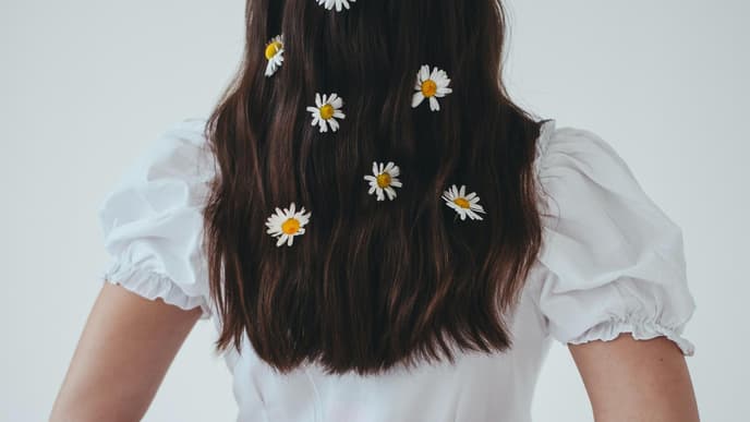 Blumen in Haaren