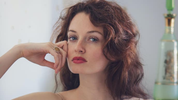 Frau mit schönen Haaren