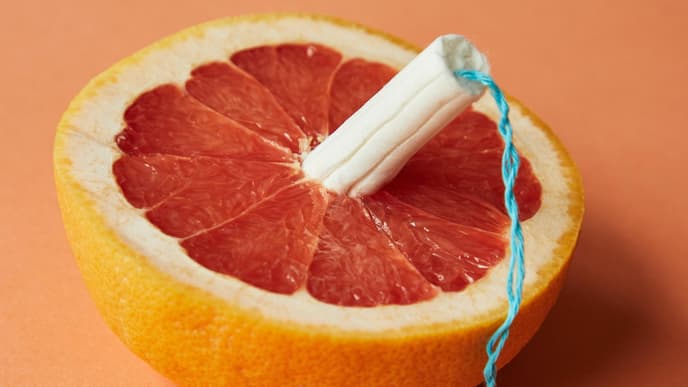 Frucht mit Tampon