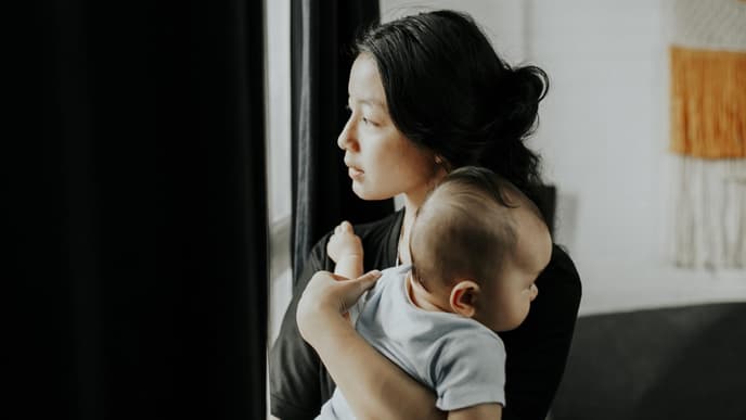 Frau mit Baby