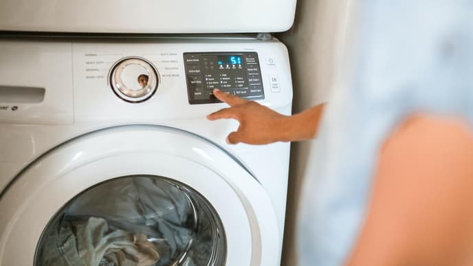 Waschmaschine angestellt