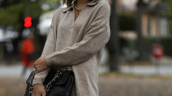 Strickkeid in beige