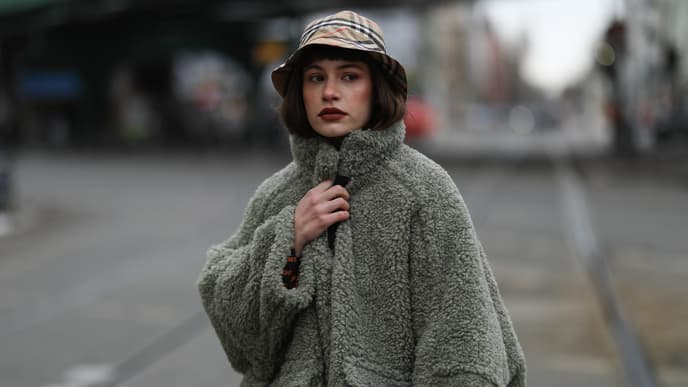 Teddy-Jacke grün
