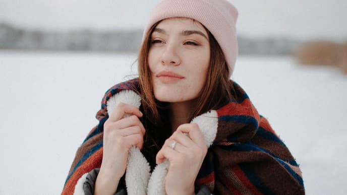 Frau im Winter