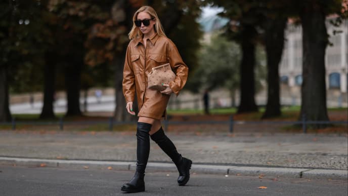 Lederkleid Mode-Trend