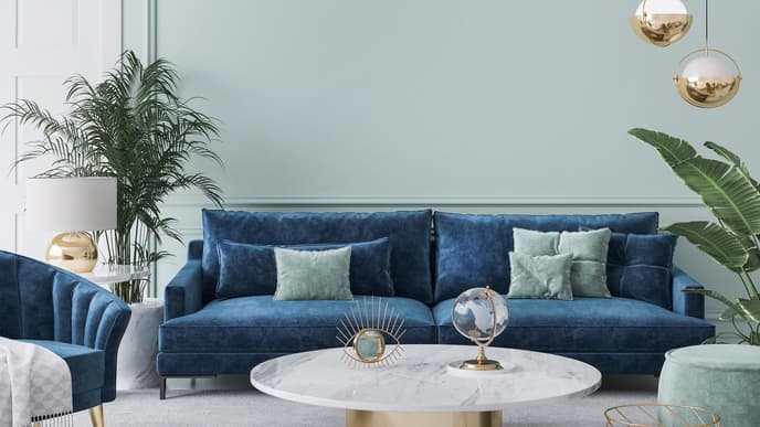 Wohnzimmer blau