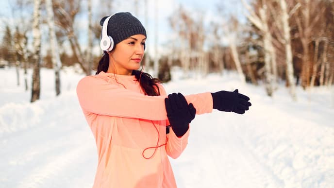 Fru macht Sport im Winter