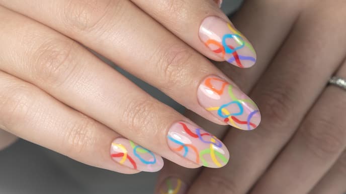 "Pastel Lava Lamp Nails" 