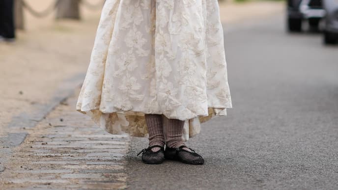 Braune Socken in Mesh-Ballerinas