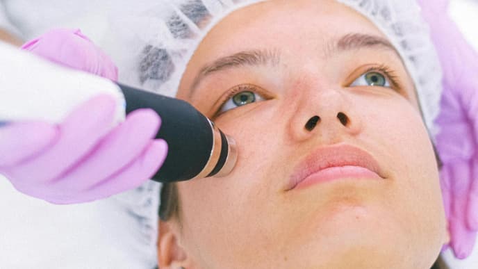 Anwendung der Hydradermabrasion Gesichtsbehandlung
