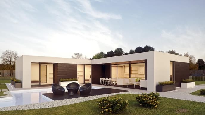 Ein Haus mit Garten
