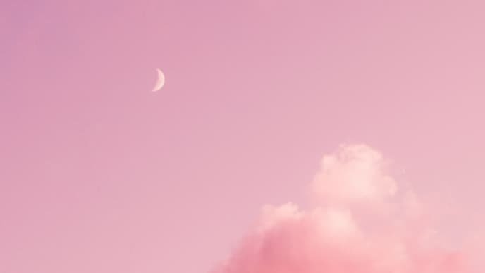 Rosa Himmel mit Mond