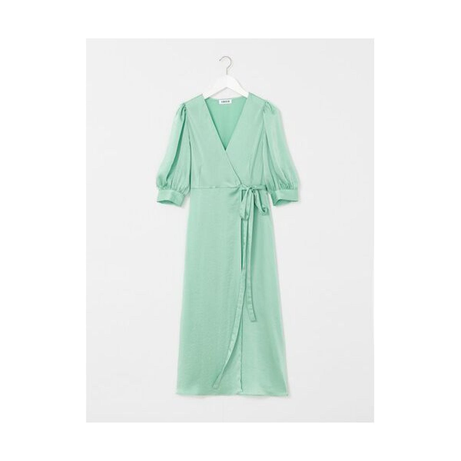 Mintgrünes Kleid in Satin-Optik
