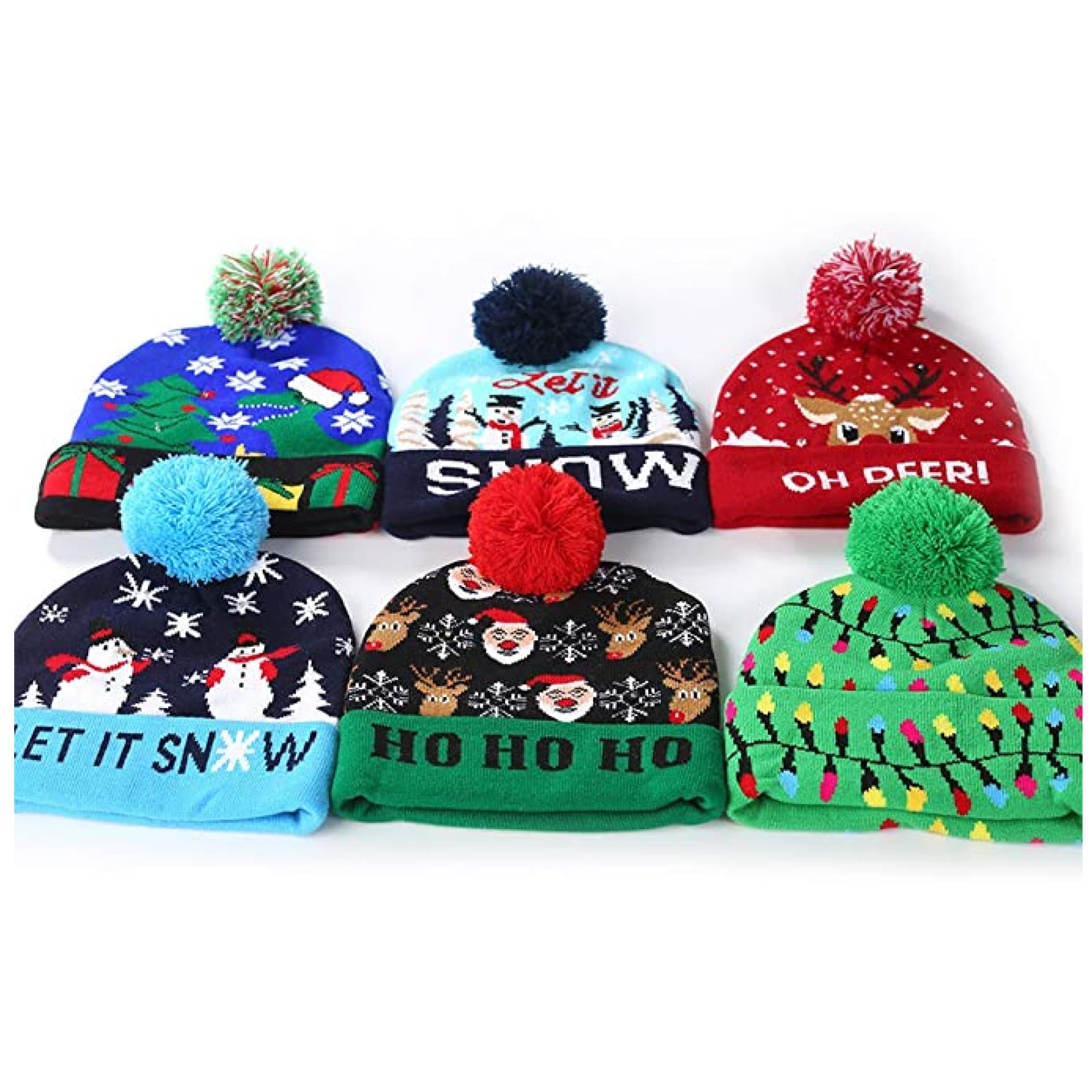 Weihnachtsmützen Beanie mit Bommel