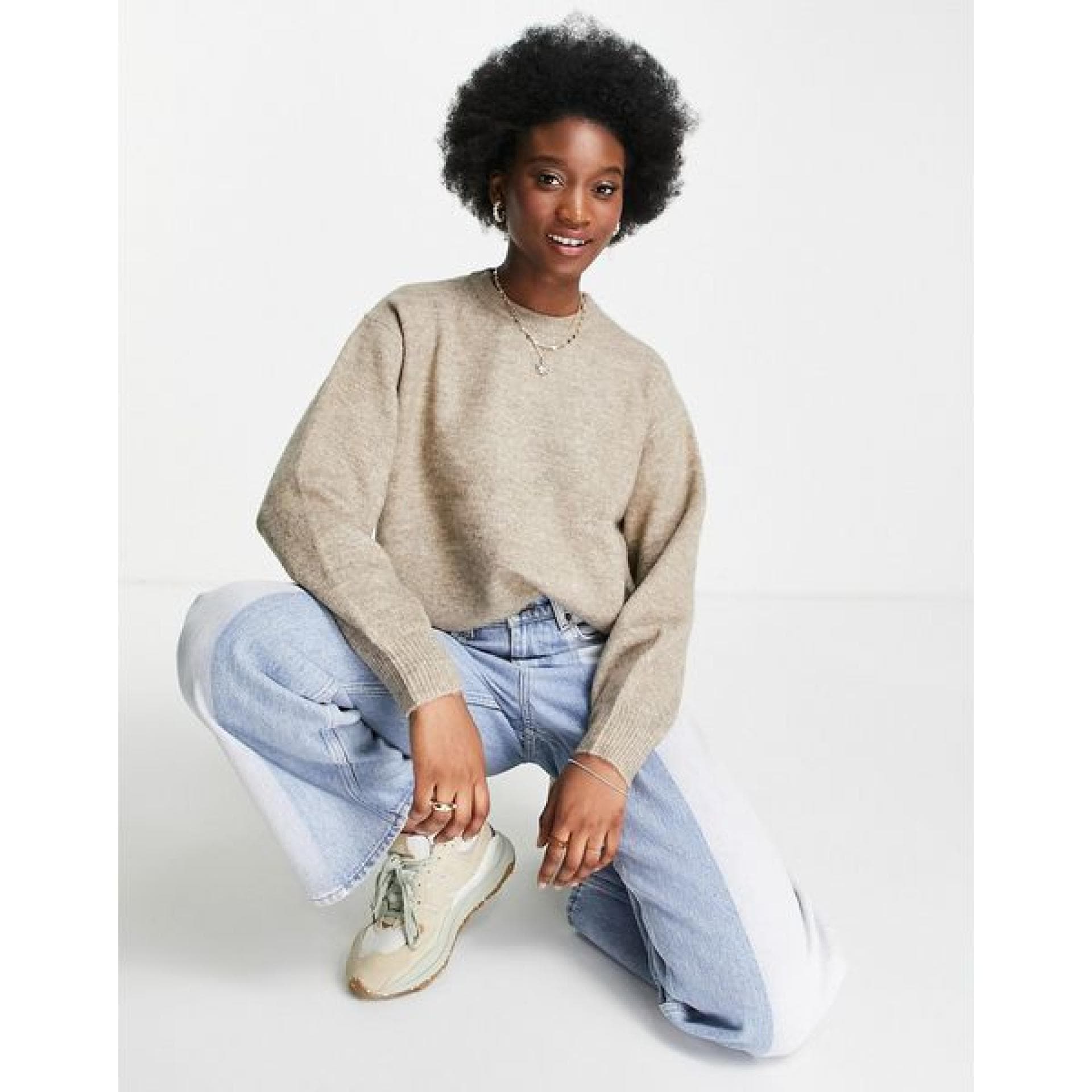 Strickpullover in Beige
