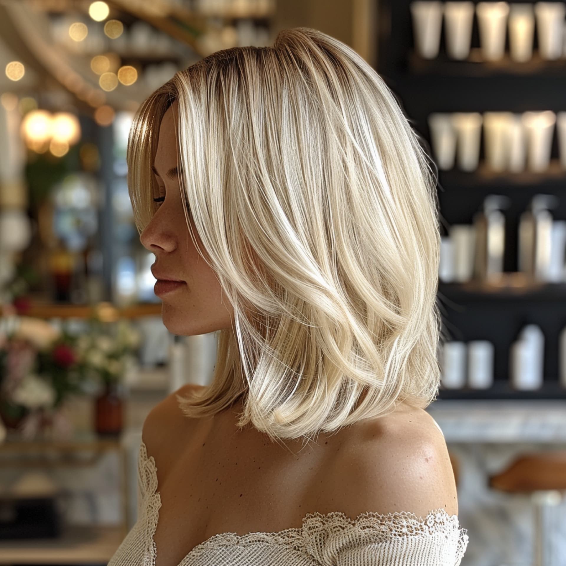Brautfrisur schulterlange Haare