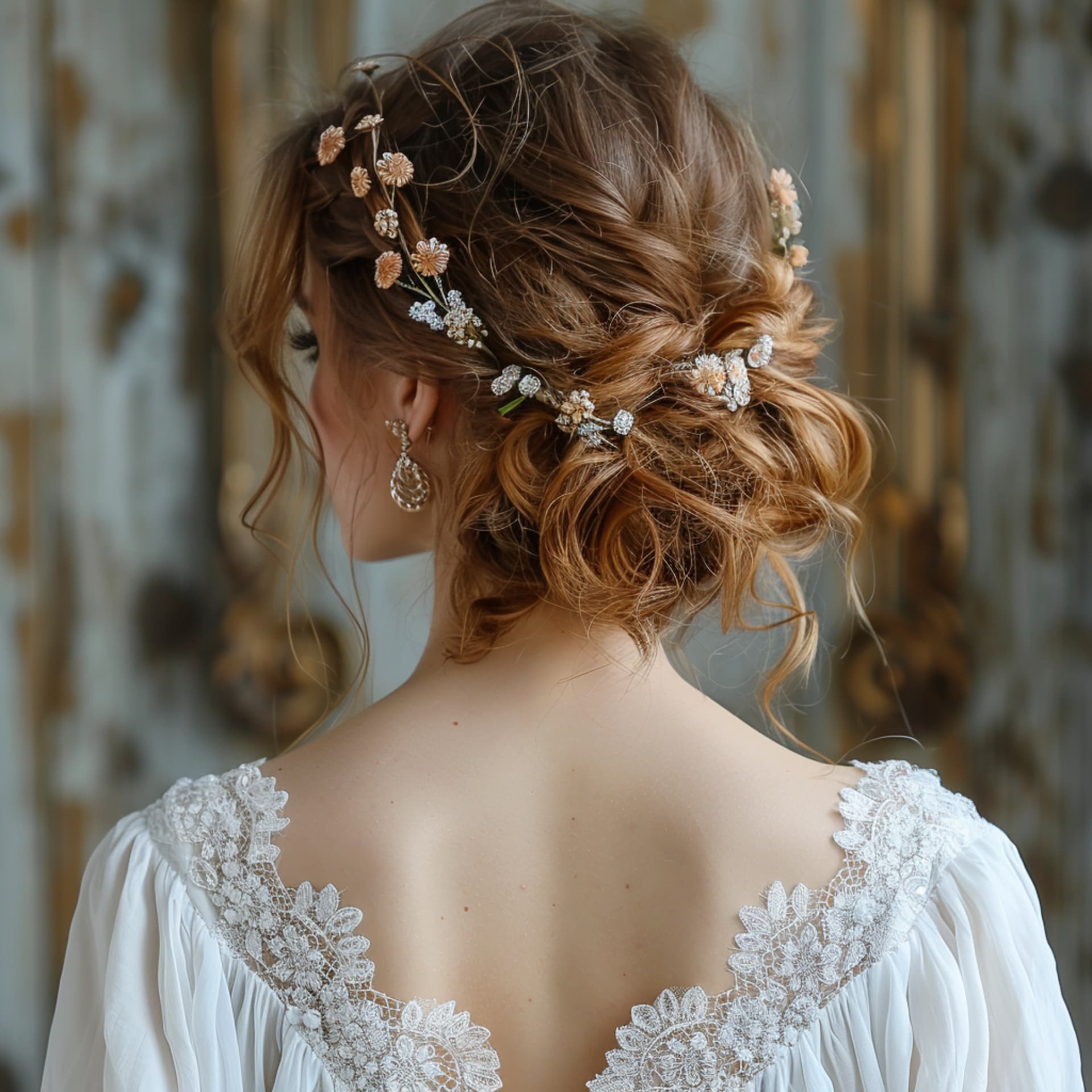 Brautfrisur schulterlange Haare