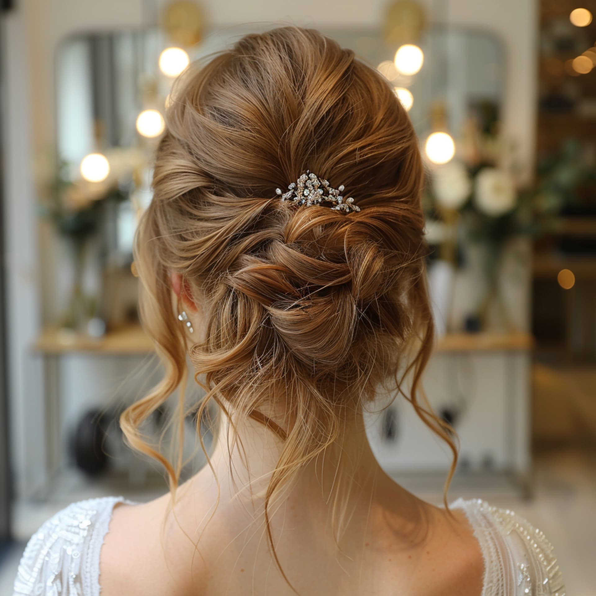 Brautfrisur schulterlange Haare