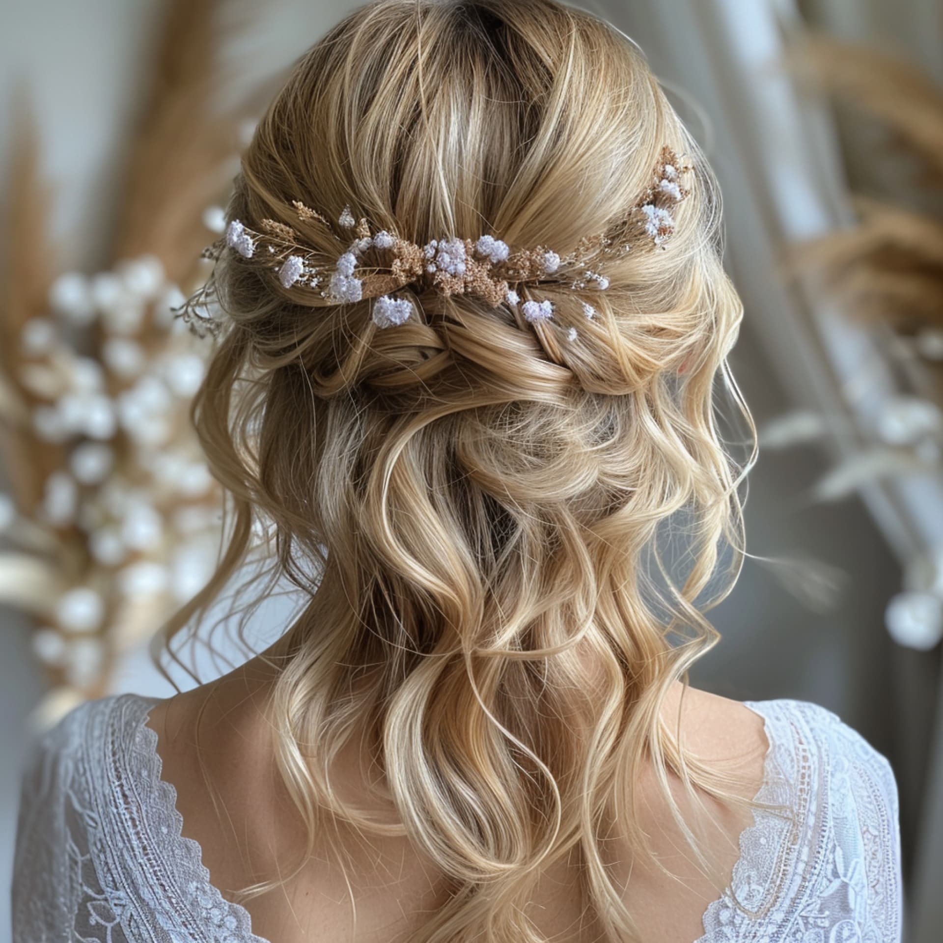Brautfrisur schulterlange Haare