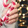 weihnachten rote nägel zuckerstange 
