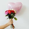 Luftballon und Blumen