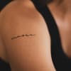 Music Tattoo Schriftzug klein