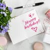 Karte mit "Happy Birthday"-Aufschrift