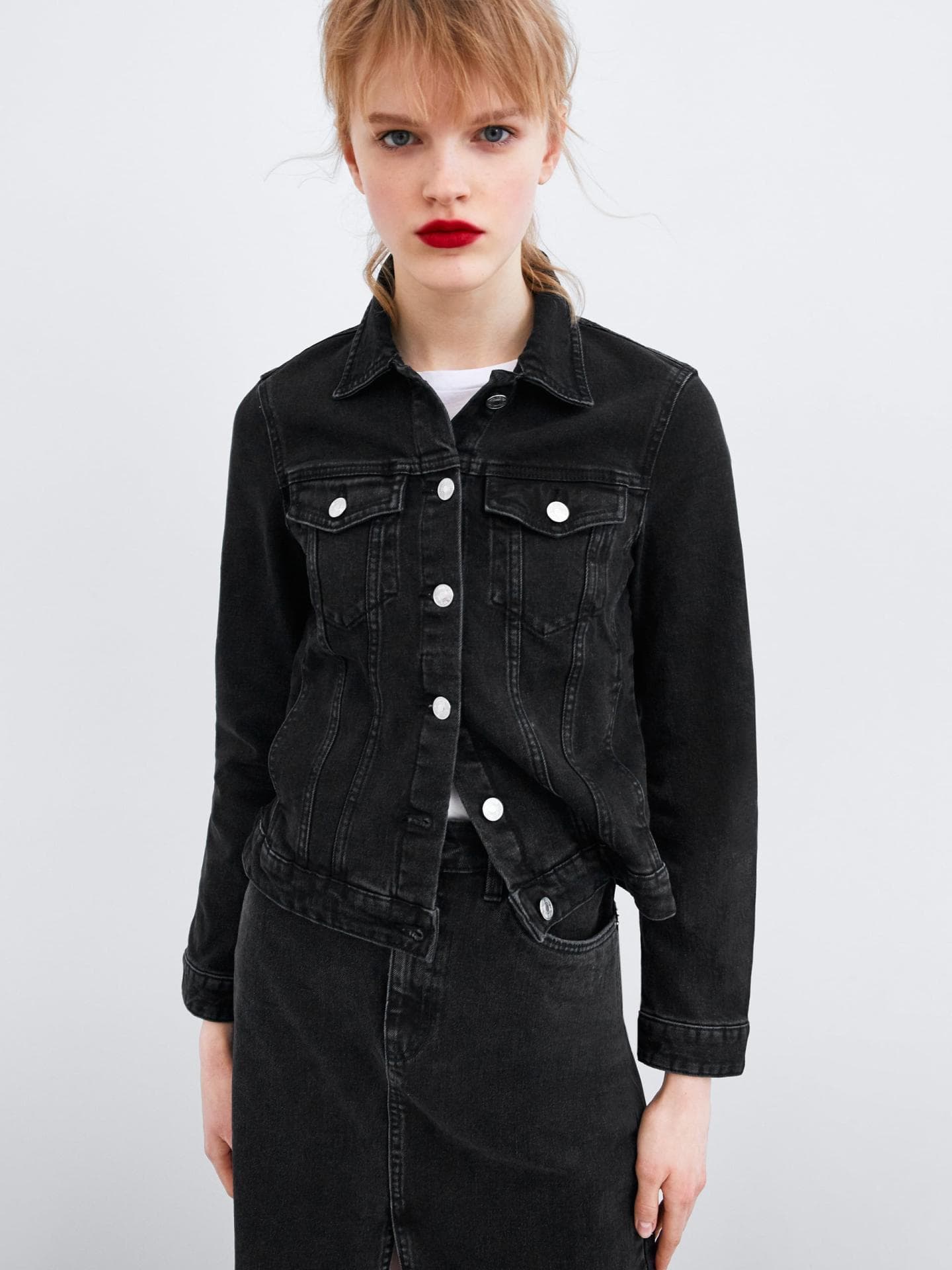Schwarze Jeansjacke von zara