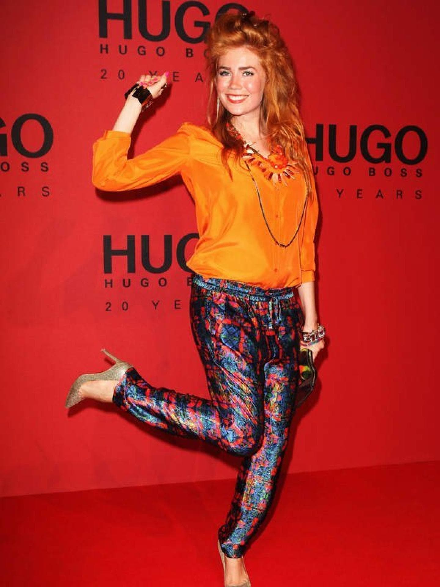 Palina Rojinski in gemusteter Seidenhose