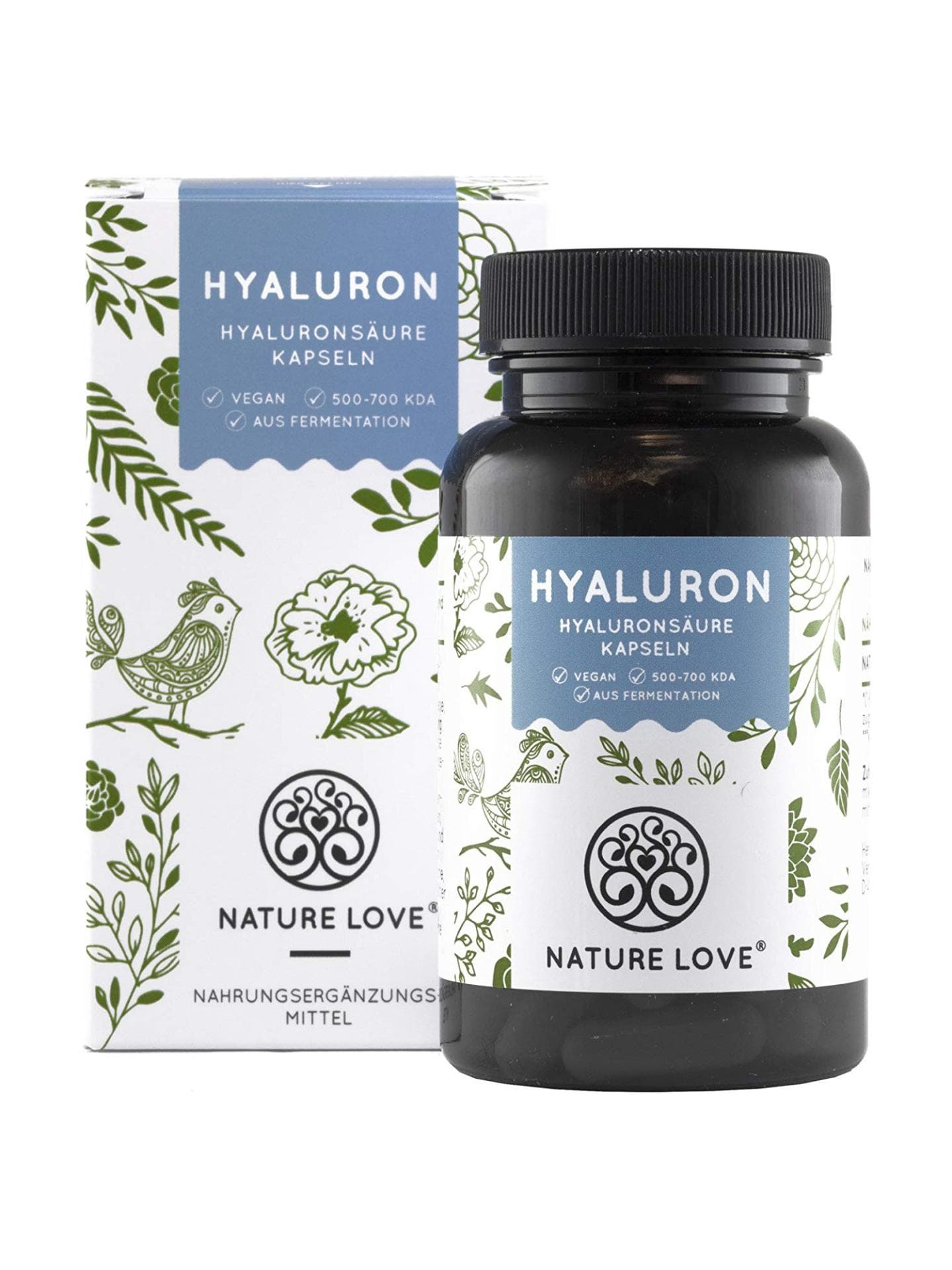 Hyaluronkapseln von Nature Love für ca. 22 Euro (90 Stück)