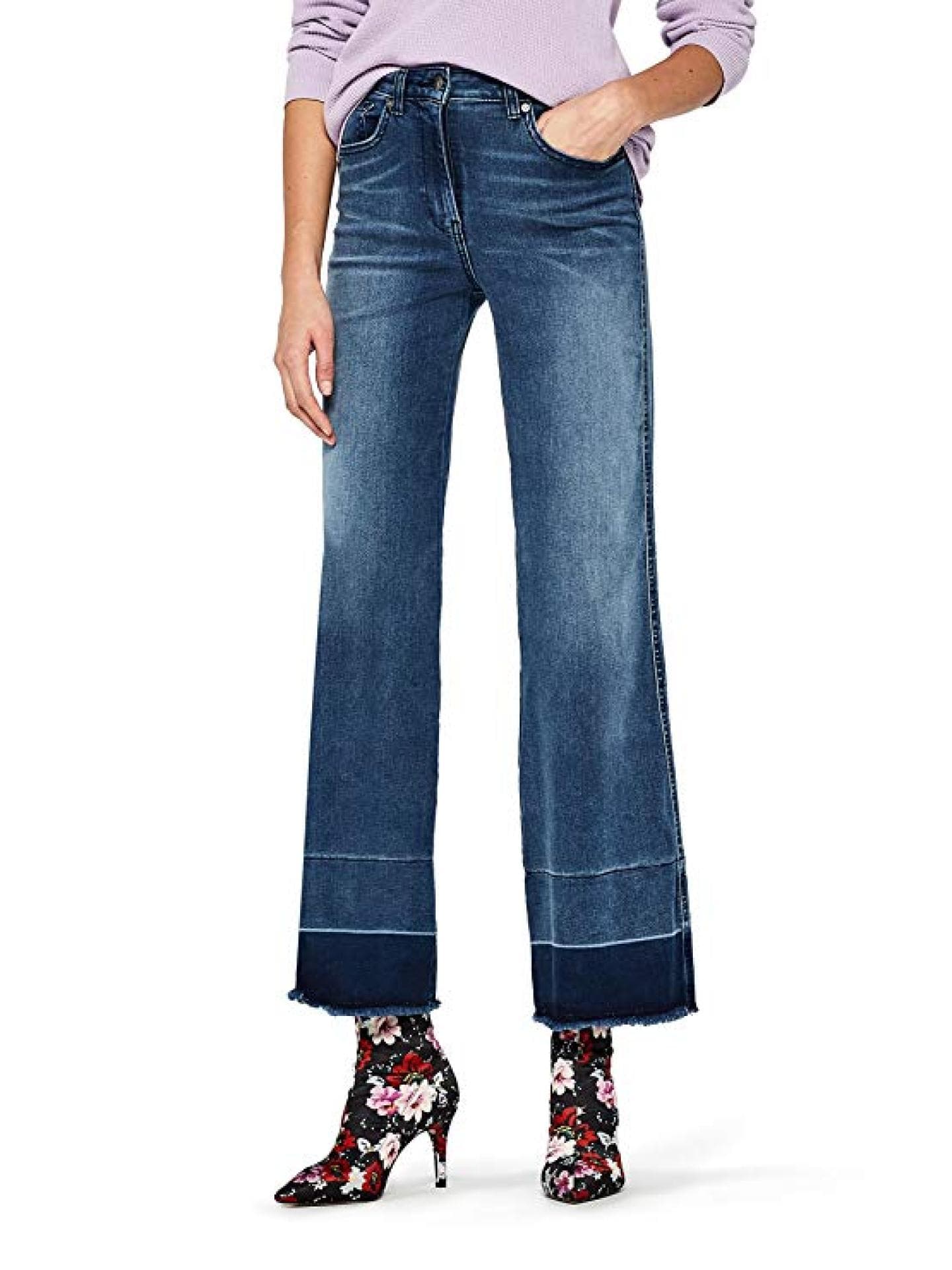 High Waist Jeans mit weitem Bein