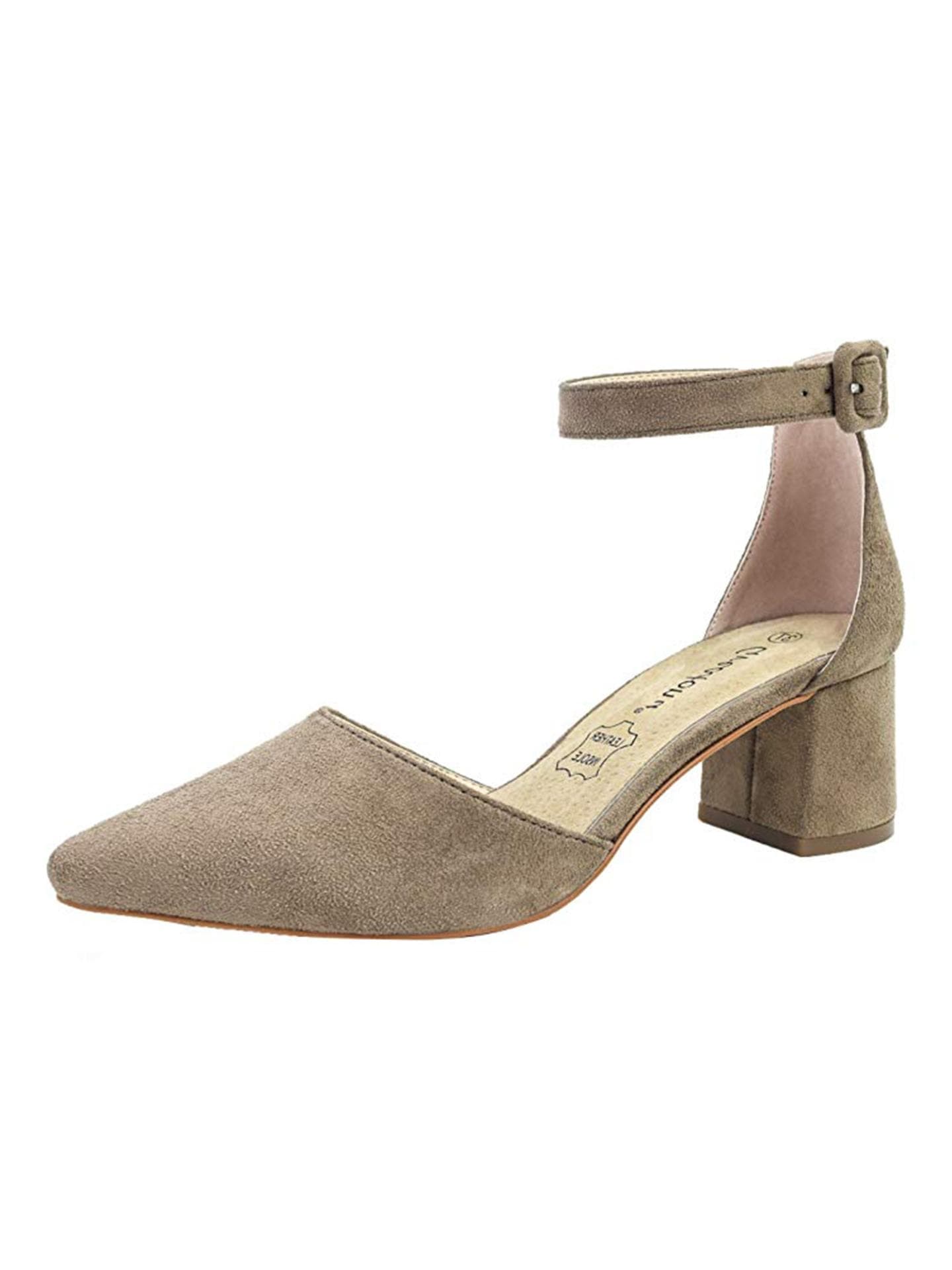 Wildleder-Pumps mit Riemchen