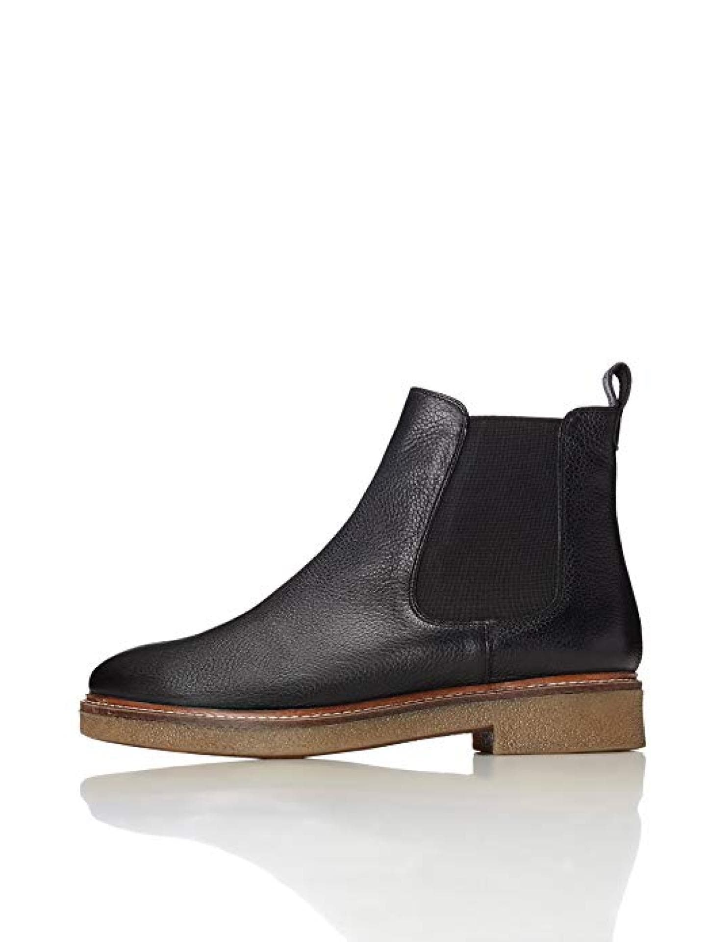 Chelsea Boots Damen aus Glattleder, mit Kreppsohle