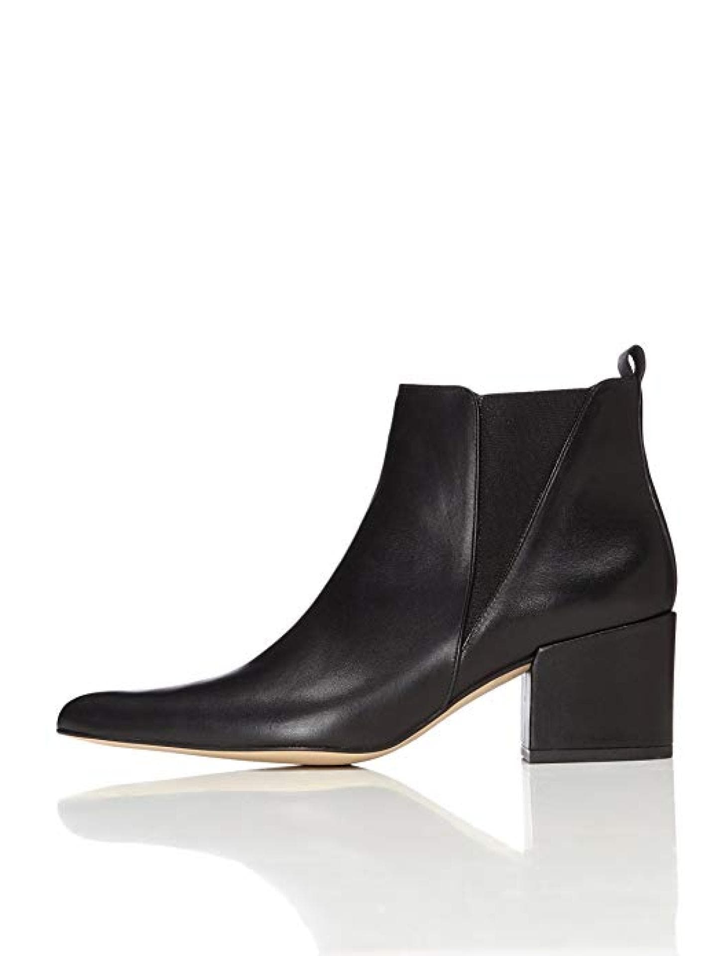 Chelsea Boots Damen aus Leder mit Blockabsatz