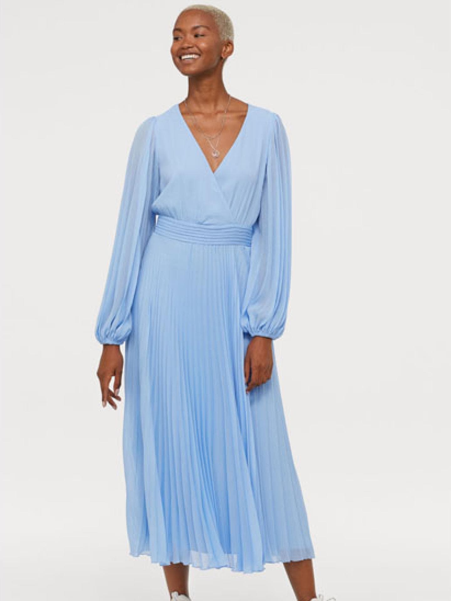 hellblaues kleid H&M