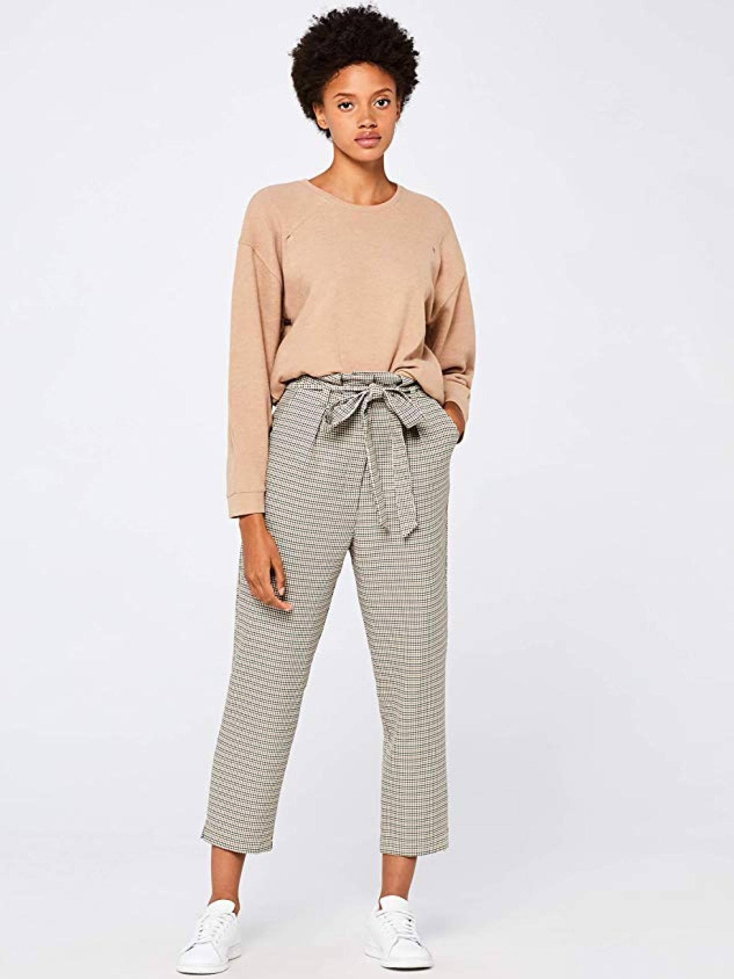 High Waist Paperbag Karohose